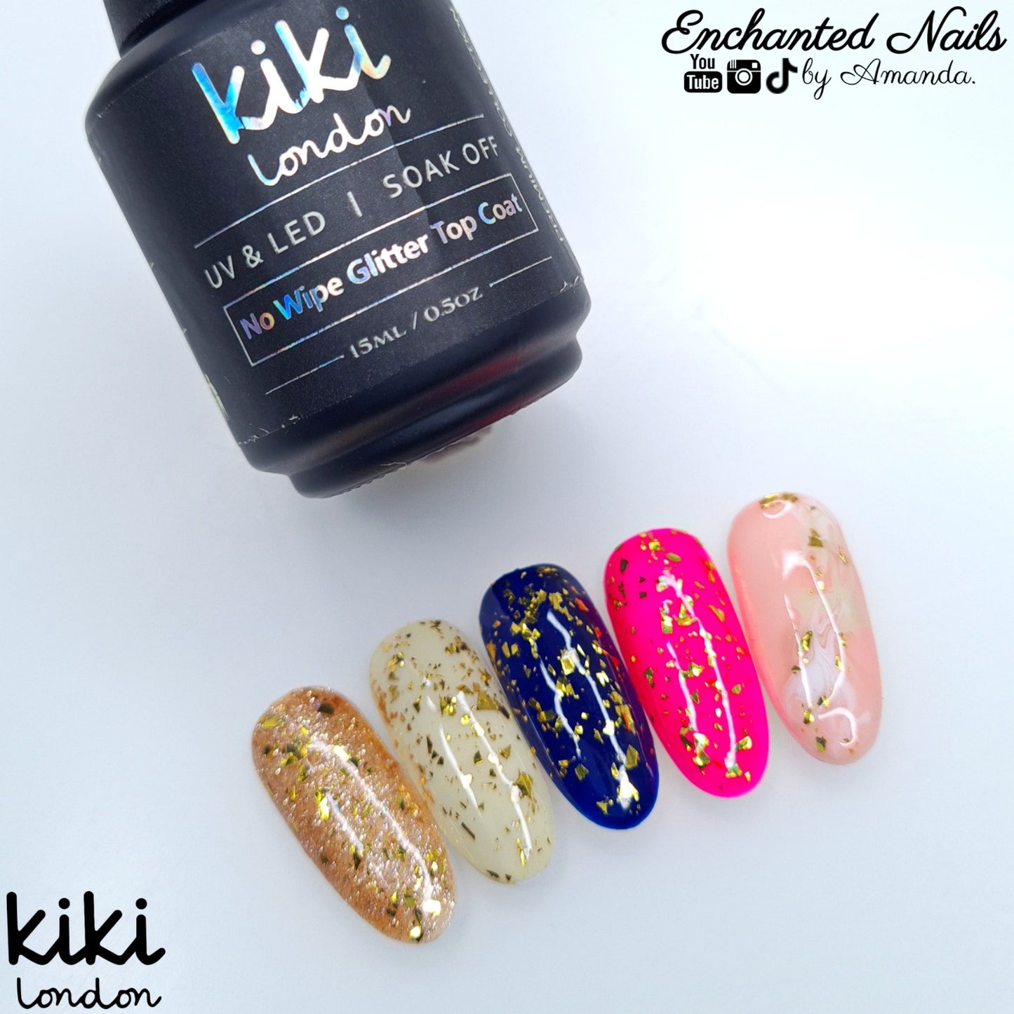 24K Flake No Wipe Glitter Top Coat 15ml