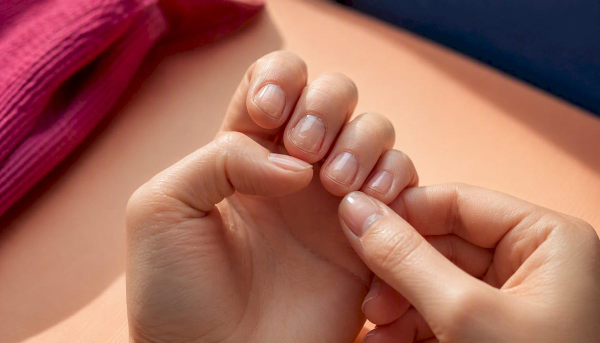 Kort afgeknipte nagels met een subtiel BIAB-laagje
