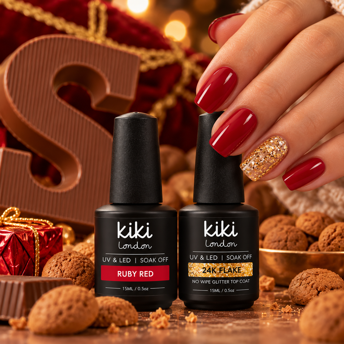 Sinterklaas nagels: rood, wit en goud zelf zetten