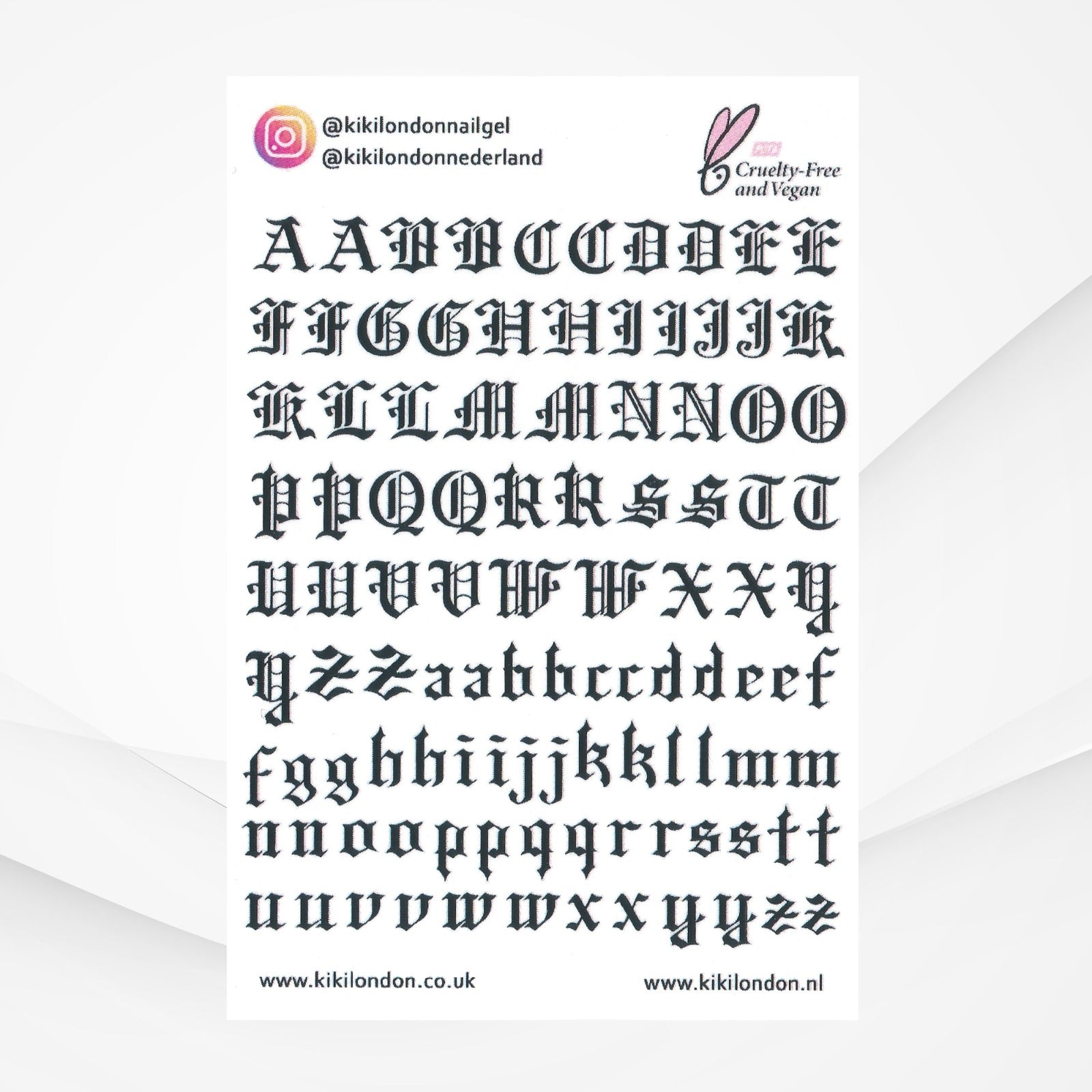 Water Decals Old English Lettering